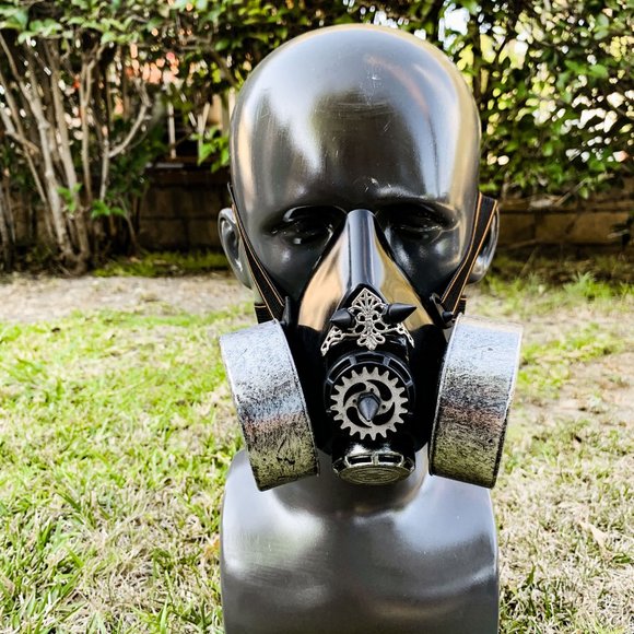 Steampunk Halloween Cosplay Costume Party Silver Mask For Men and Women - Picture 2 of 4